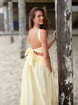 poplin open back tie top