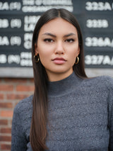 pointelle turtle neck long sleeve