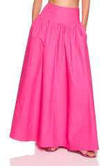 poplin drop waist skirt