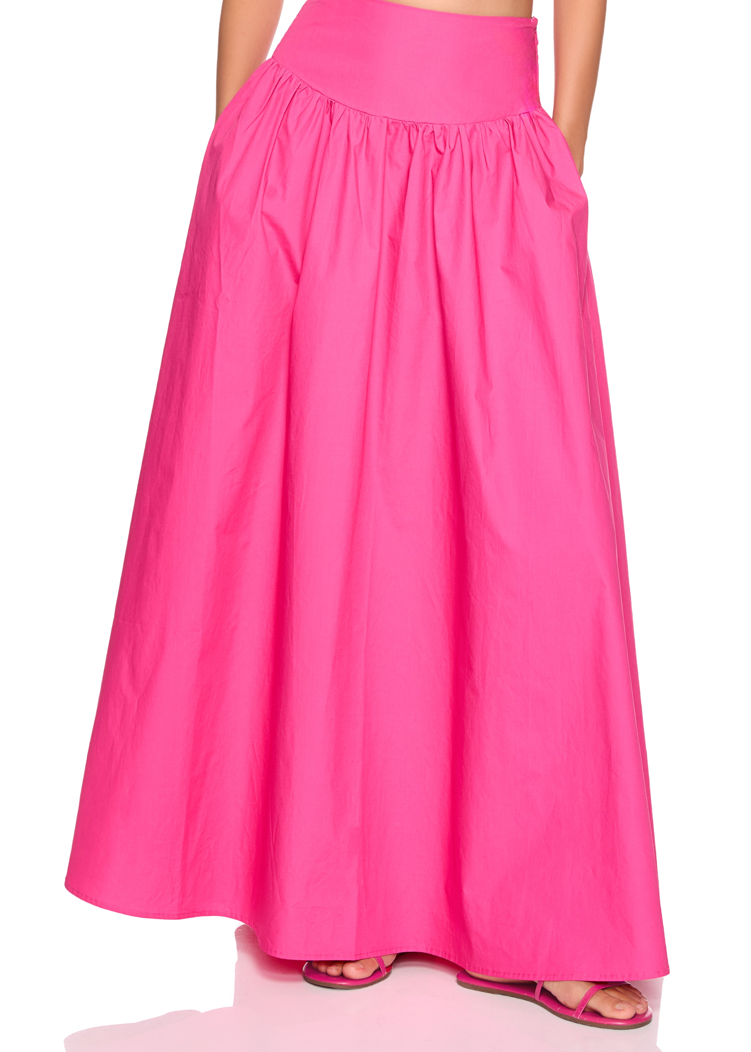 poplin drop waist skirt