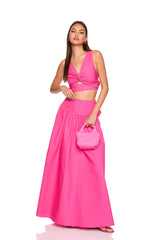 poplin drop waist skirt