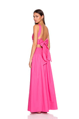 poplin twist front tie back top