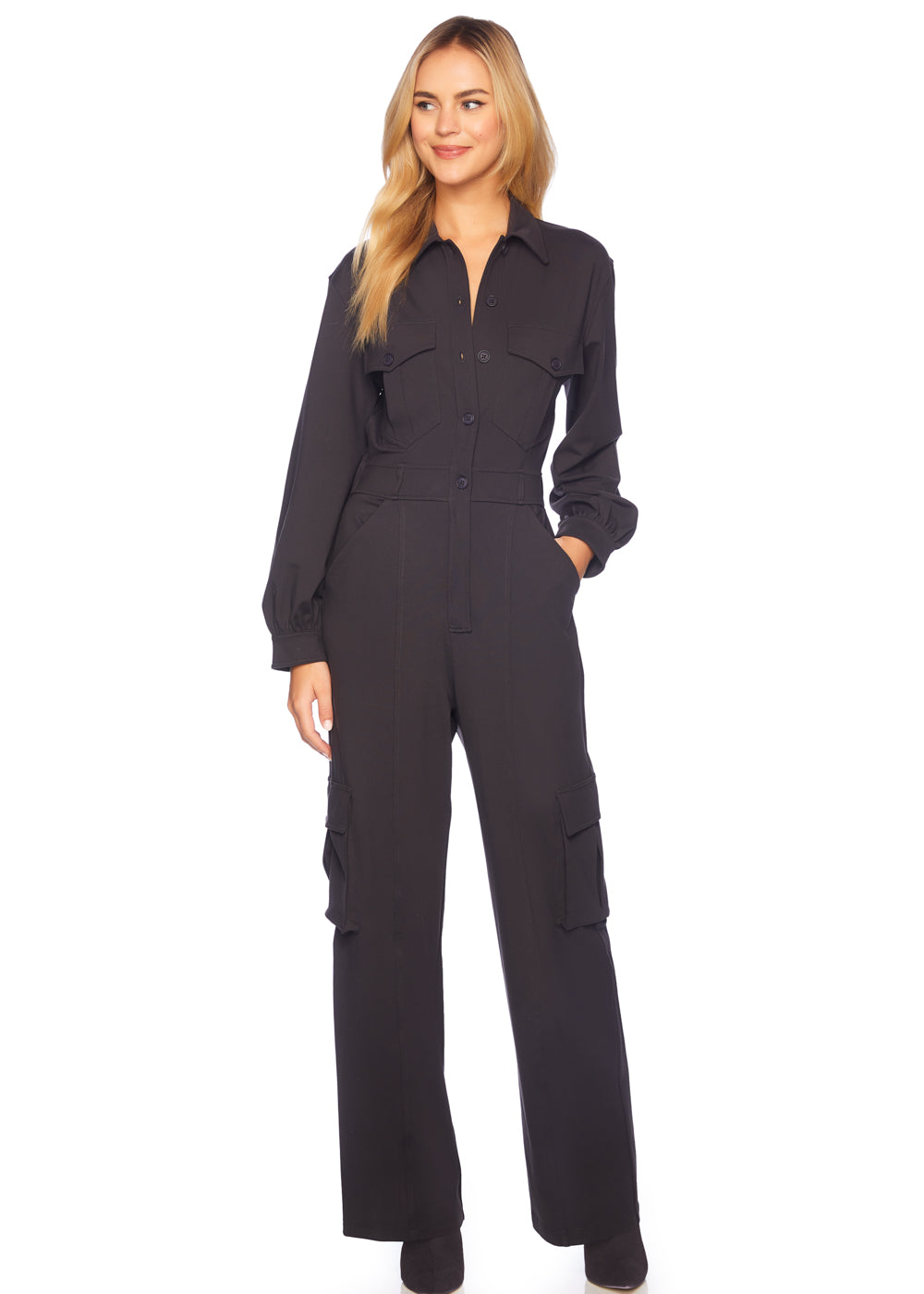 cargo long sleve jumpsuit