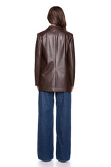 faux leather boyfriend jacket java