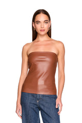 faux leather tube top