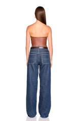 faux leather tube top