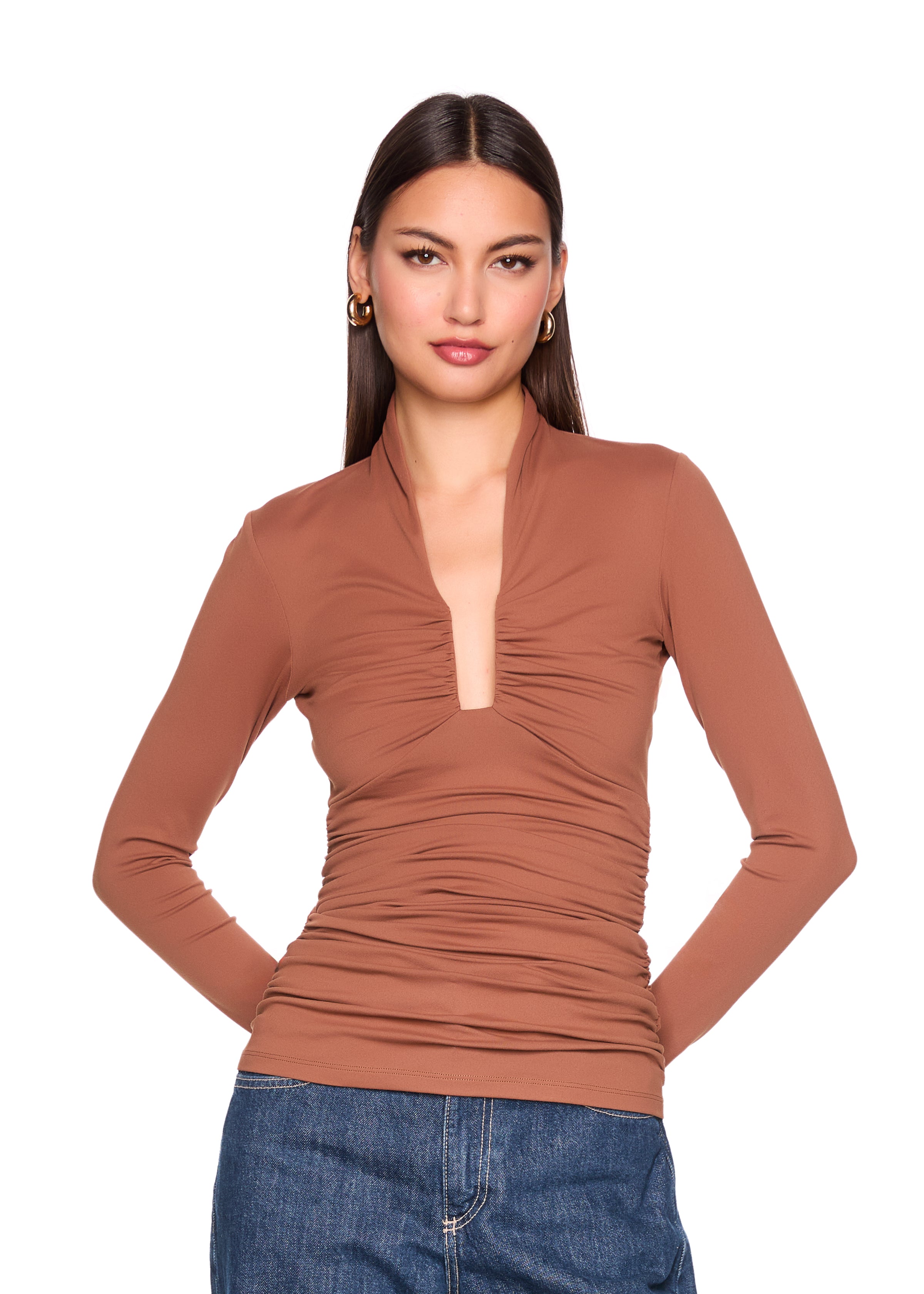 square wire long sleeve top