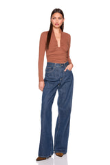 square wire long sleeve top