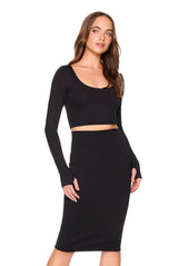 essential slim high waist skirt