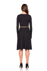 long high waist flare skirt