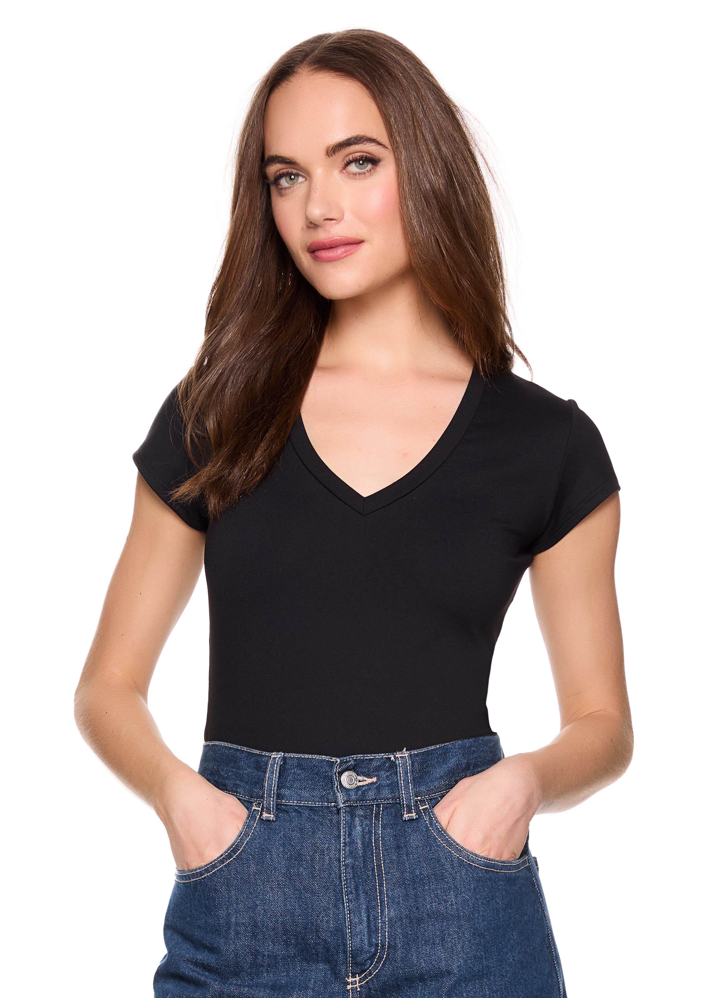 essential v neck short sleeve tee