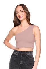 essential one shoulder crop top