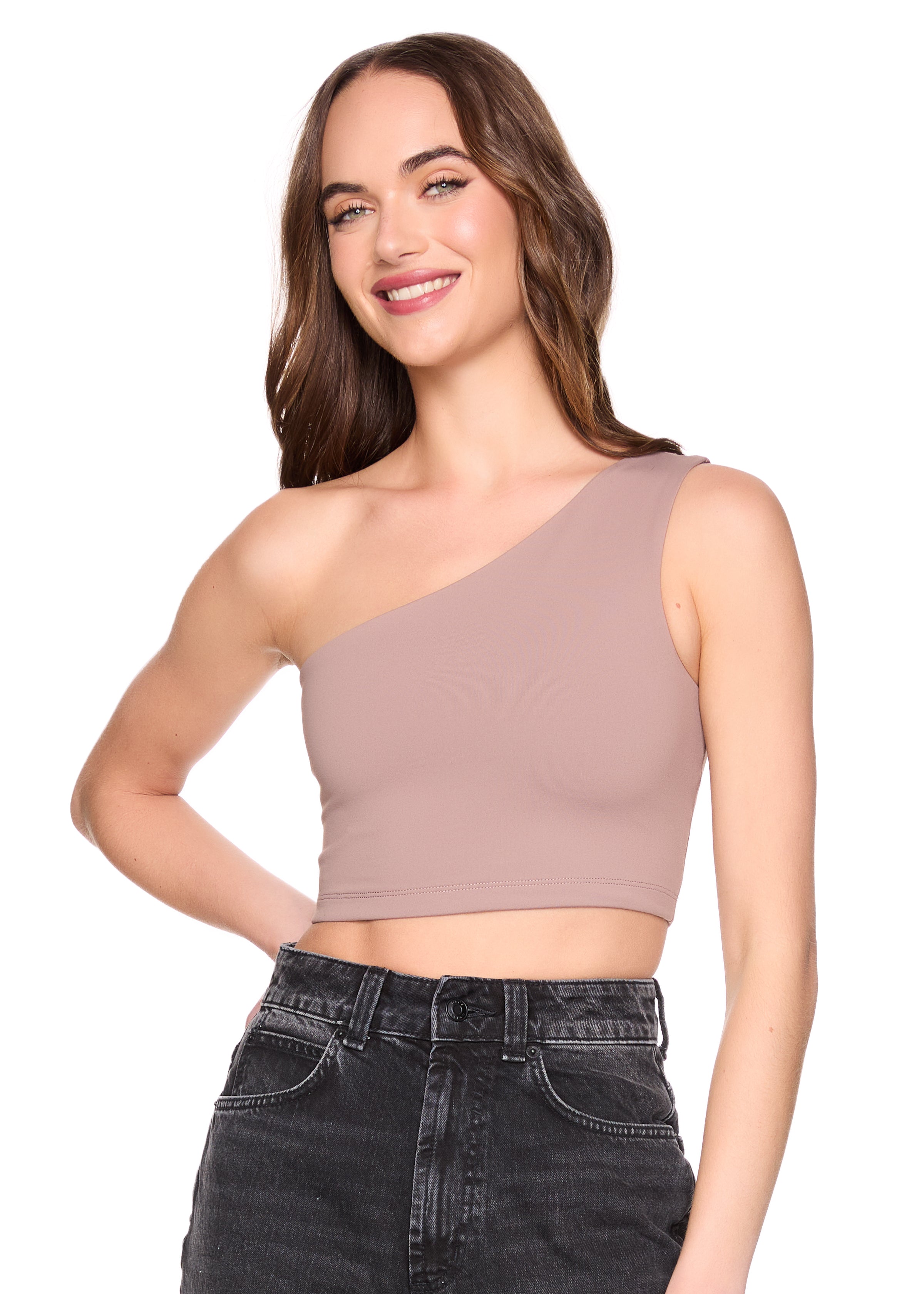 essential one shoulder crop top
