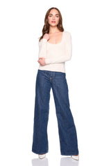 essential scoop front long lseeve top