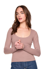 essential scoop front long lseeve top