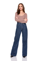 essential scoop front long lseeve top