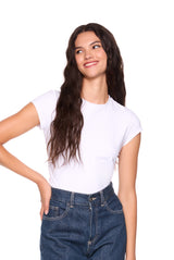 essential shorter crew short sleeve tee