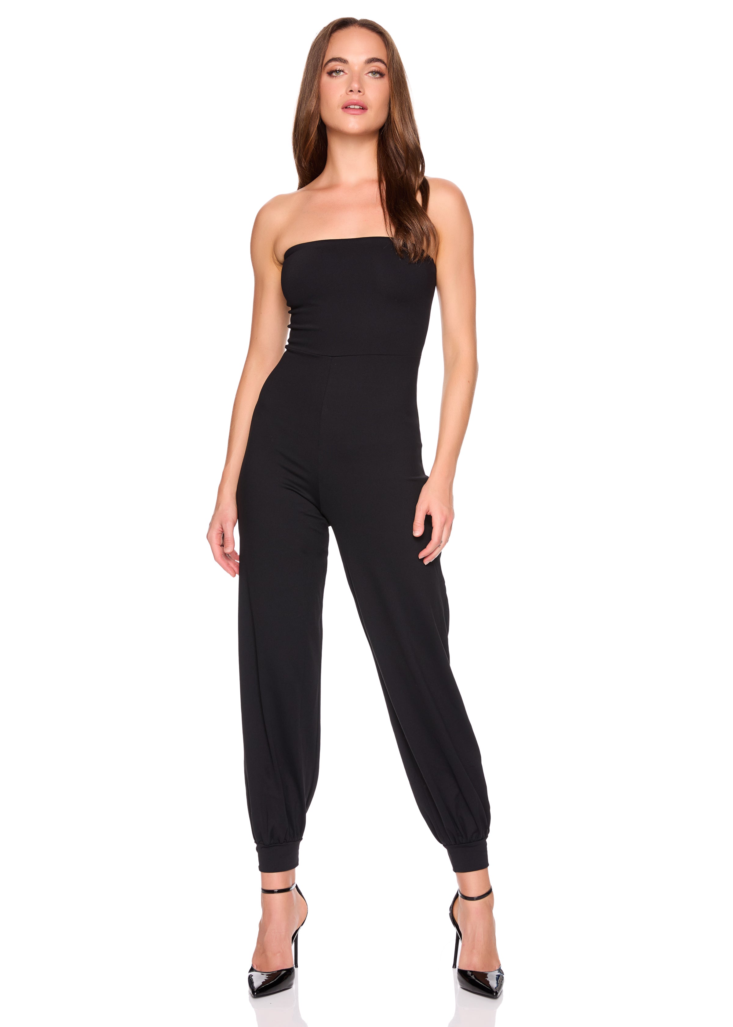 strapless jogger jumpsuit