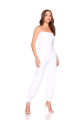 strapless jogger jumpsuit