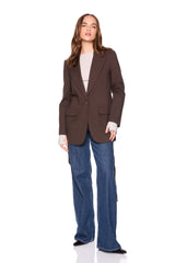 ponte patch pocket tie jacket java