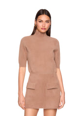 fuzzy sweater mock neck