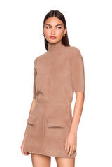 fuzzy sweater mock neck