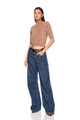 fuzzy sweater mock neck