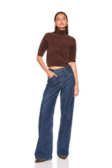 fuzzy sweater mock neck
