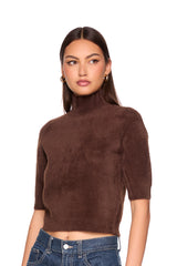 fuzzy sweater mock neck