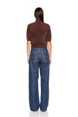 fuzzy sweater mock neck
