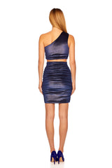 shimmer velvet one arm crop