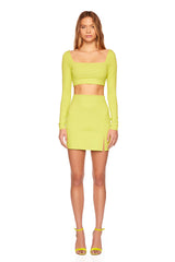 lace up back long sleeve crop top