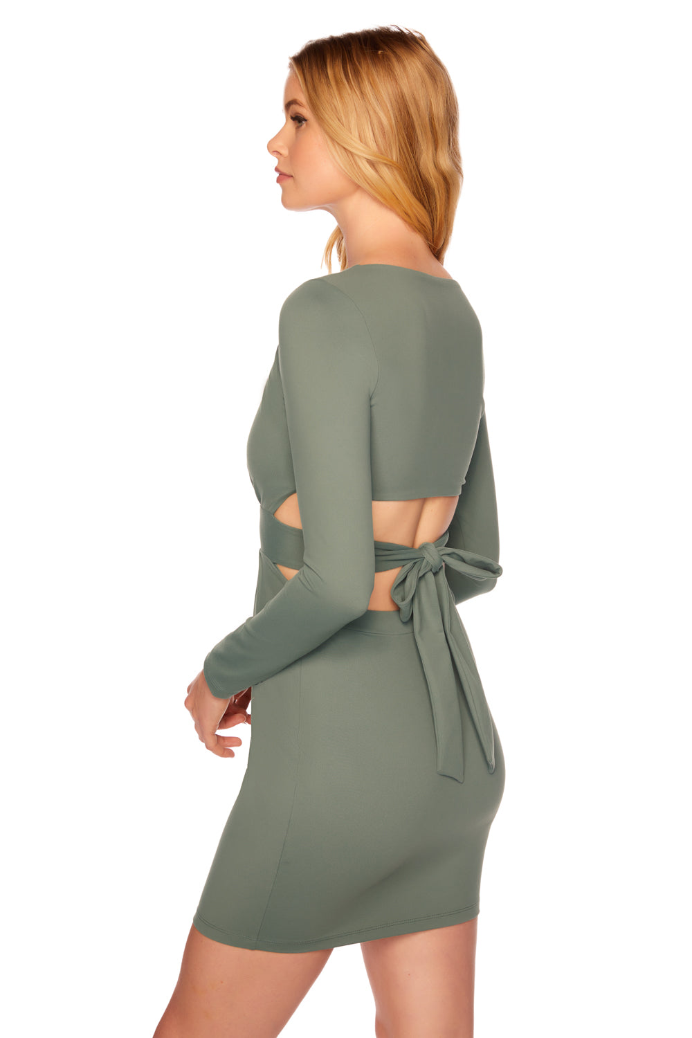 susana monaco tie shoulder a line dress